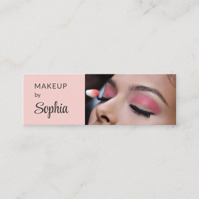 Mini Carte de visite minimale de maquillage photo de sc (Devant)