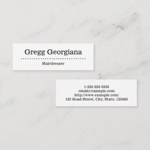 Mini Carte de visite minimaliste et simple de coiffeur