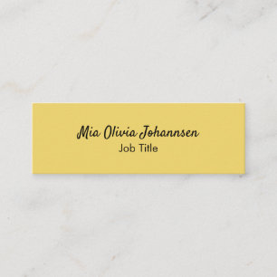 Mini Carte de visite minimaliste jaune doux