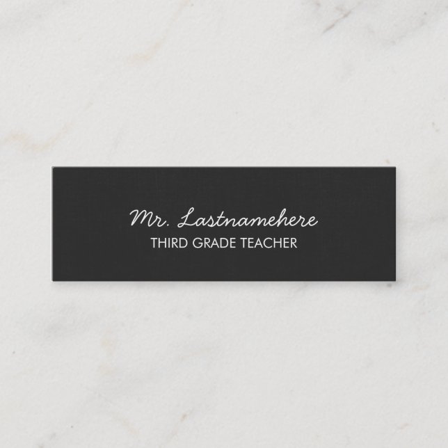 Mini Carte de visite moderne et simple de professeur (Devant)