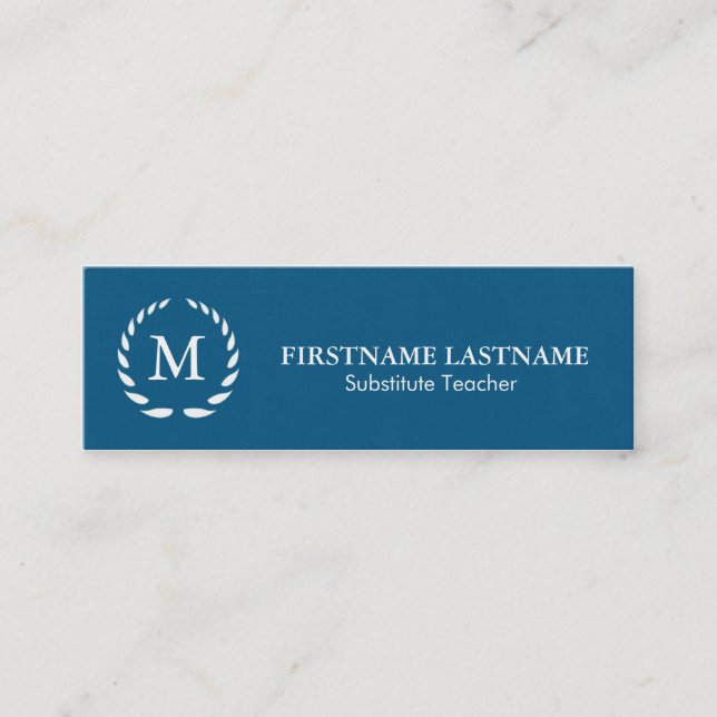 Mini Carte de visite moderne et simple de professeur (Devant)