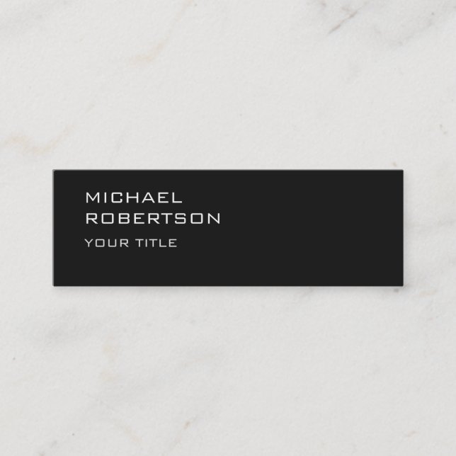 Mini Carte de visite moderne Slim tendance gris foncé (Devant)