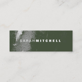 Mini Carte de visite - Monogramme vert et blanc