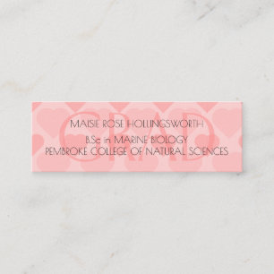 Mini Carte de visite motif coeurs roses mignons