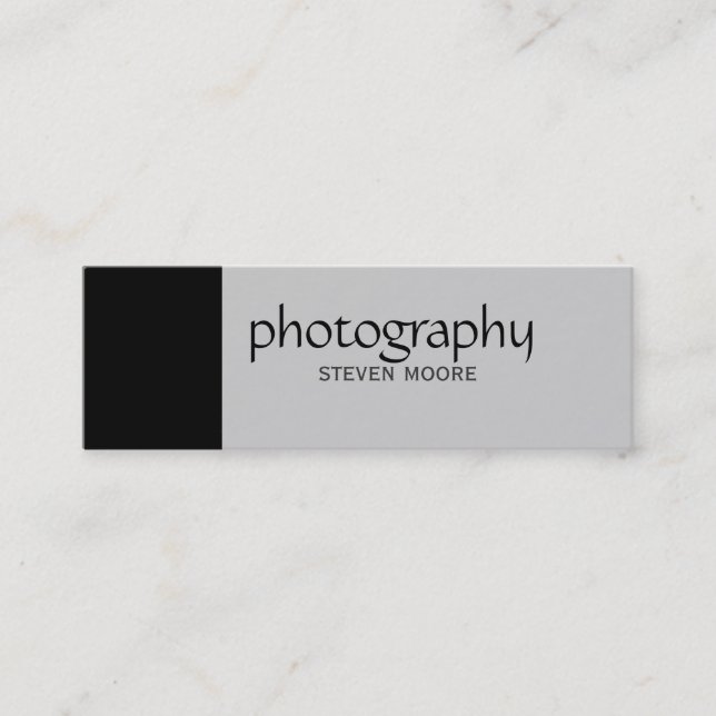 Mini Carte de visite photo noir gris maigre (Devant)