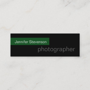 Mini Carte de visite photo Skinny Black Green Trend