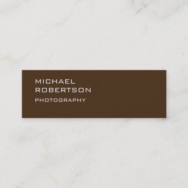 Mini Carte de visite photographe Brown tendance Slim (Devant)
