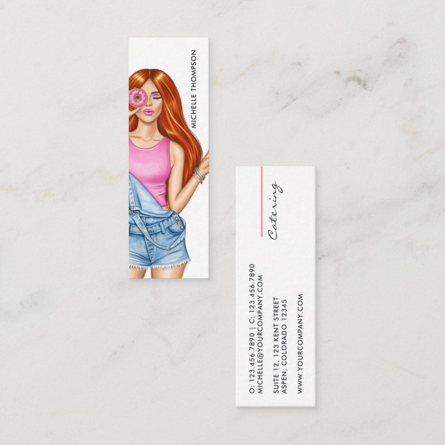 Mini Carte de visite pour entreprise de restauration (Devant / Derrière)
