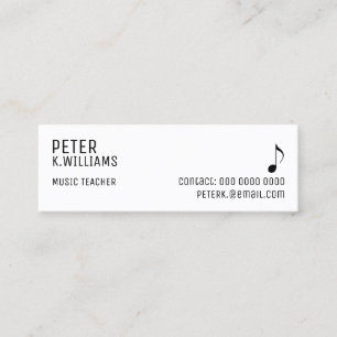 Mini carte de visite pour un professeur de musique