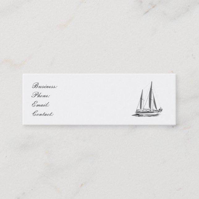 Mini Carte de visite pour voilier (Devant)