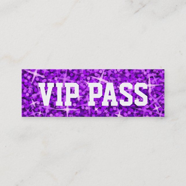 Mini Carte de visite pourpre de "PASSAGE de VIP" de (Devant)