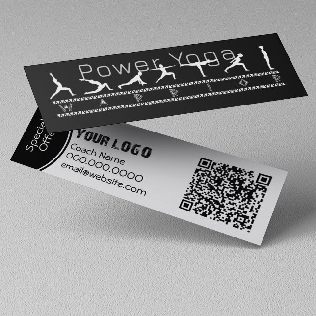 Mini Carte de visite Power Yoga (Power Yoga Custom Business Cards)