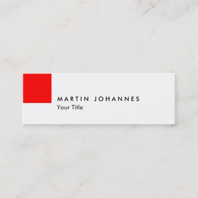 Mini Carte de visite professionnel blanc rouge maigre (Devant)