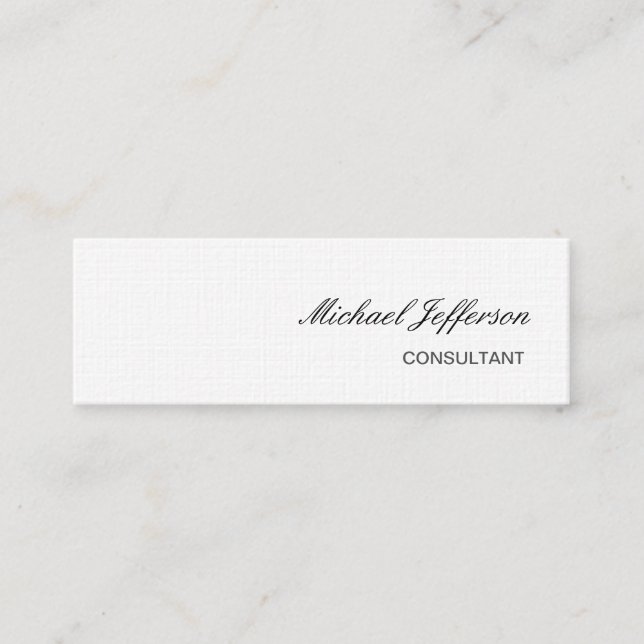 Mini Carte de visite professionnel mince en lin clair (Devant)