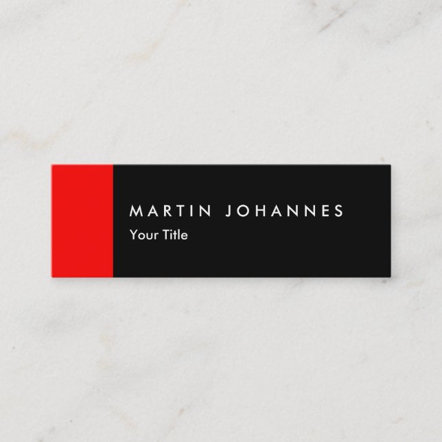 Mini Carte de visite professionnel mince noir rouge min (Devant)