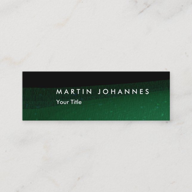 Mini Carte de visite professionnel noir et vert maigre (Devant)