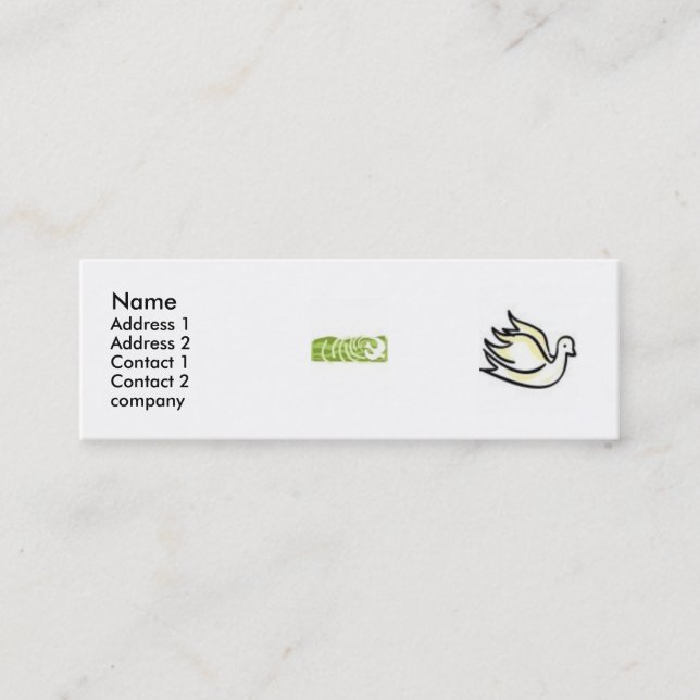 Mini carte de visite professionnelle de visite maigre (Devant)