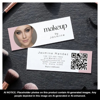 Mini Carte de visite professionnelle MUA Slim Pink Whit