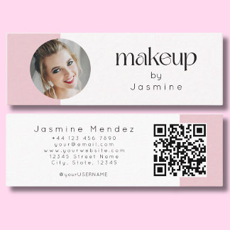 Mini Carte de visite professionnelle MUA Slim Pink Whit
