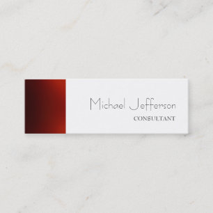 Mini Carte de visite professionnelle rouge uni simple