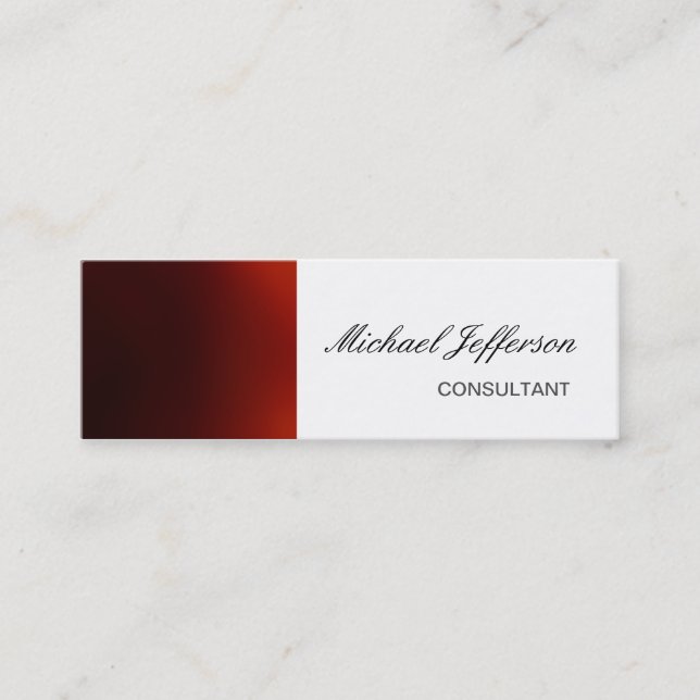 Mini Carte de visite professionnelle rouge uni simple (Devant)