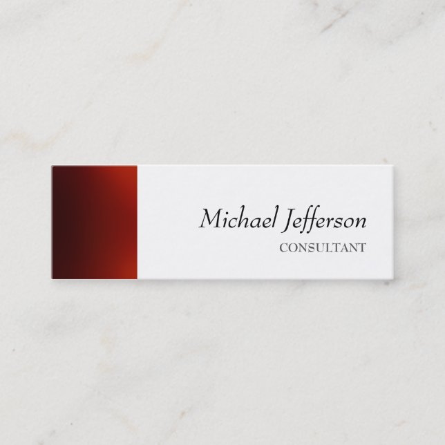 Mini Carte de visite professionnelle rouge uni slim (Devant)