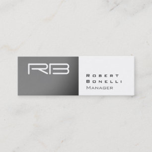 Mini Carte de visite professionnelle Slim Grey White Mo
