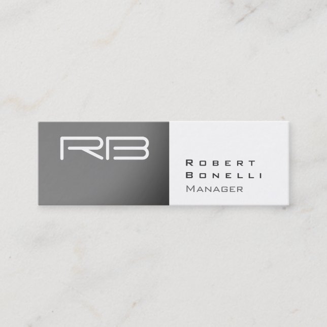 Mini Carte de visite professionnelle Slim Grey White Mo (Devant)