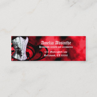 Mini Carte de visite Red Corset Goth