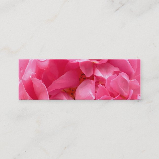 Mini Carte de visite rose de signet de pivoine (Devant)