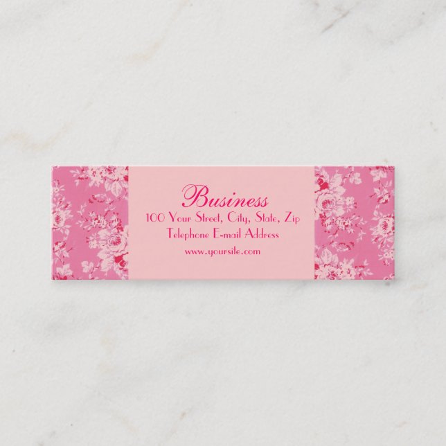 Mini Carte de visite rose maigre 2 de roses chics (Devant)
