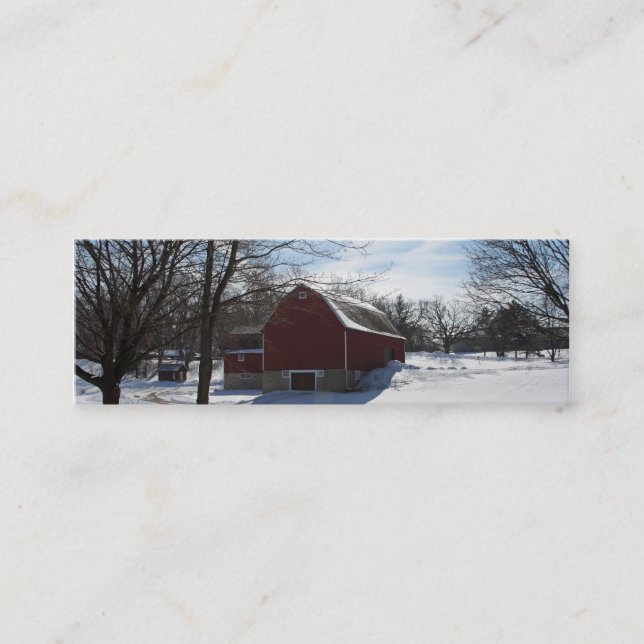 Mini Carte de visite Signet de la grange d'hiver (Devant)