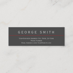 Mini Carte de visite simple grise moderne rouge