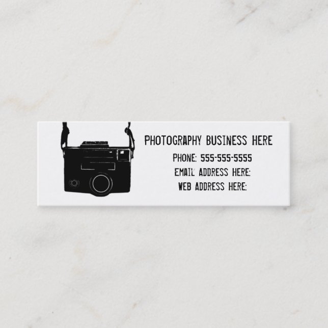 Mini Carte de visite simple Retro Black Film (Devant)