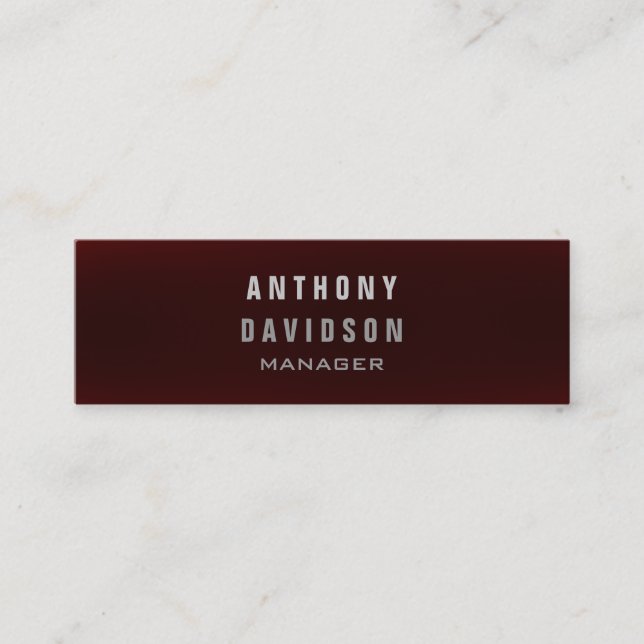 Mini Carte de visite Skinny Professional Dark Red Manag (Devant)