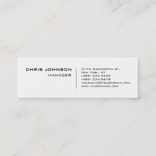 Mini Carte de visite Slim White Charming Manager
