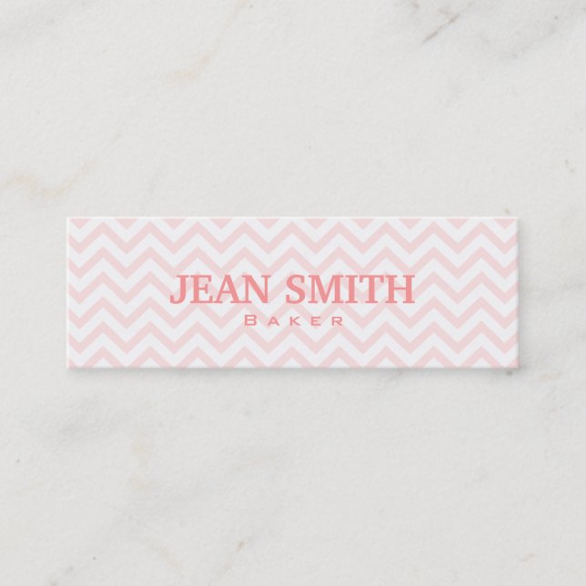 Mini Carte de visite Soft Pink Chevron Baker (Devant)