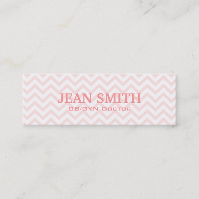 Mini Carte de visite Soft Pink Chevron OB/GYN (Devant)