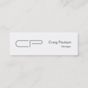 Mini Carte de visite tendance mince noir blanc monogram