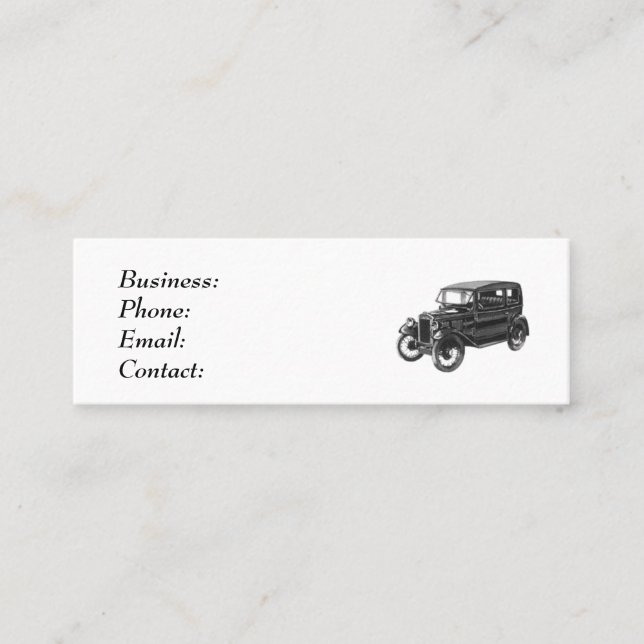 Mini Carte de visite - Voiture Classique (Devant)