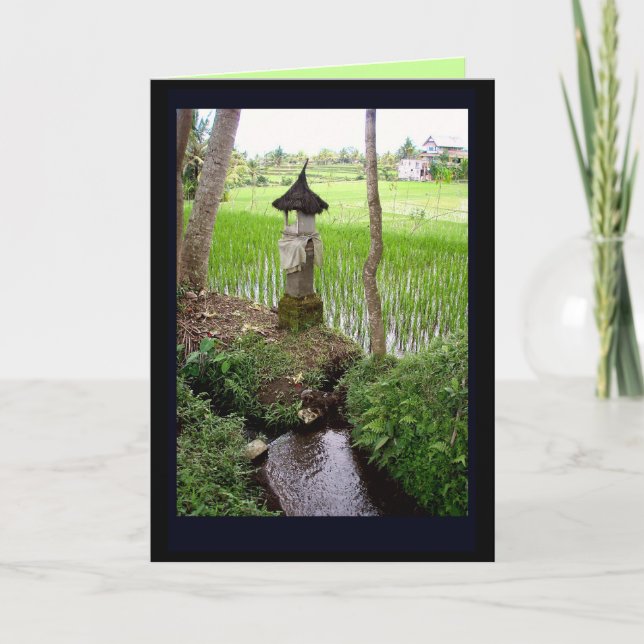 Mini carte de voeux de temple d'Ubud (Devant)