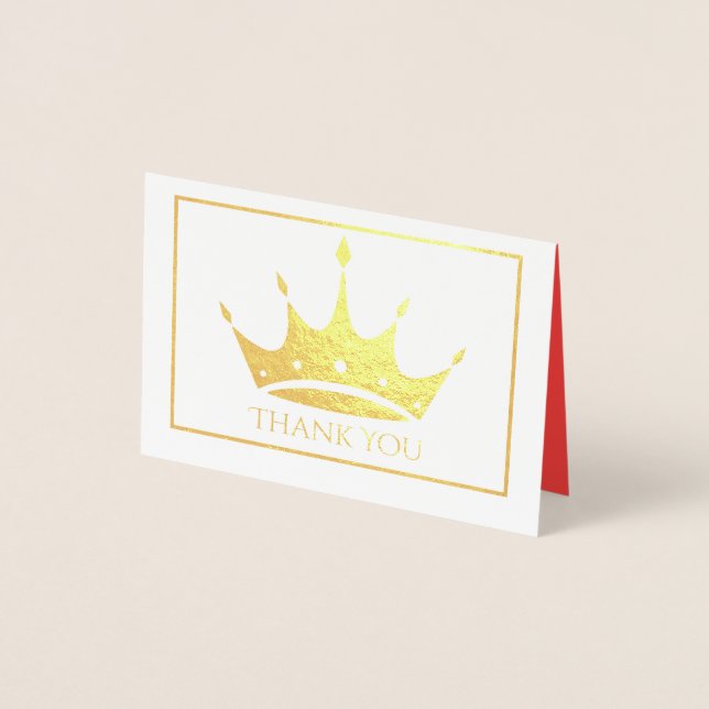 Mini carte Merci Gold Foil Crown (Devant)