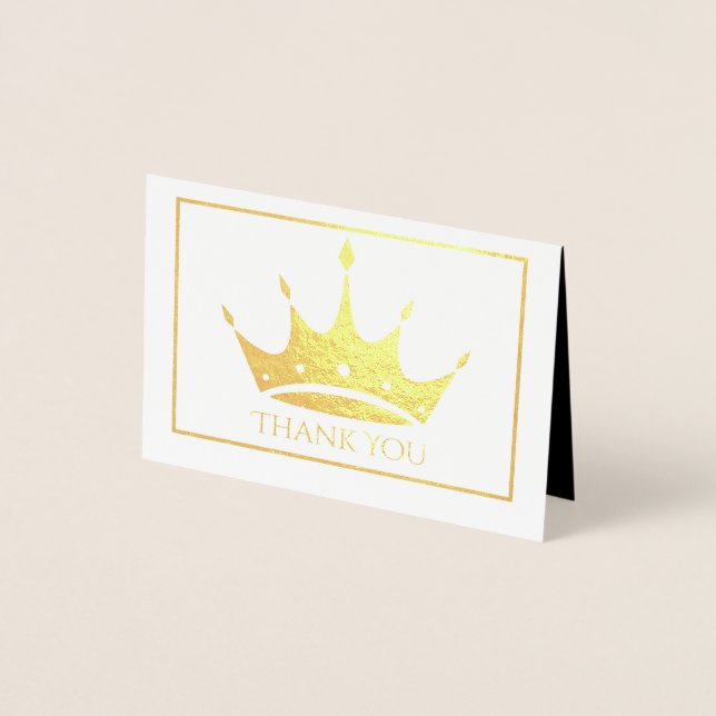 Mini carte Merci Gold Foil Crown (Devant)