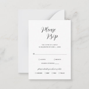 Mini carte RSVP simple Mariage contemporain