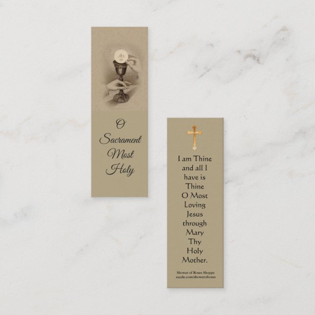 Mini carte sainte de l'eucharistie bénie de (Devant / Derrière)