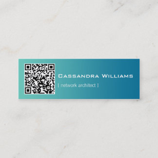 Mini cartes de visite de CODE bleu d'Ombre QR