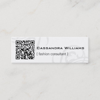 Mini cartes de visite de CODE de QR noir et blanc