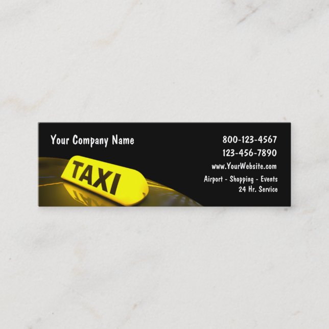 Mini cartes de visite de taxi (Devant)
