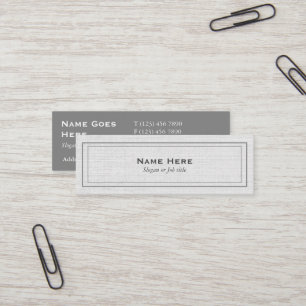 Mini cartes de visite gris professionnels
