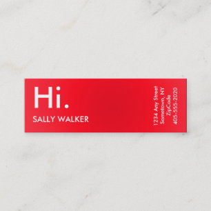 Mini cartes de visite rouges modernes